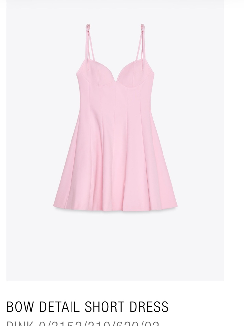 NWT Zara bow strap detail mini dress